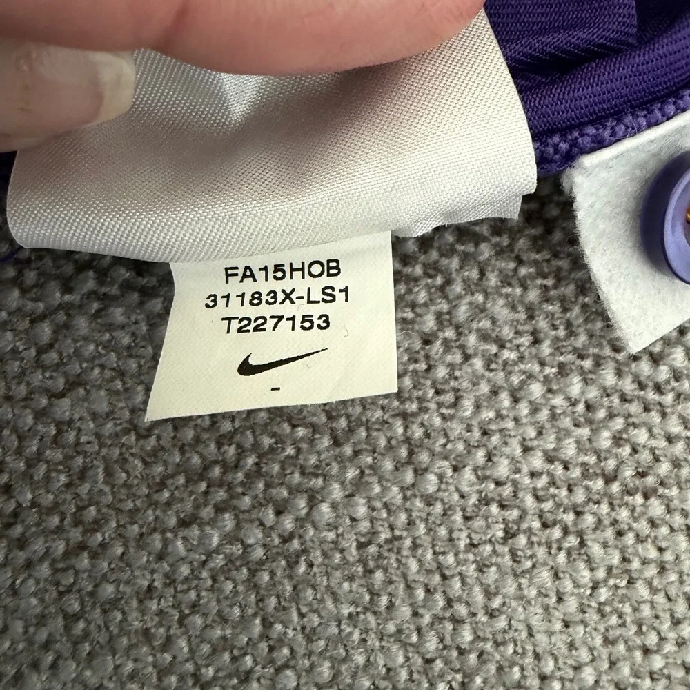 Nike Polo Shirt Mens XL Purple LSU Tigers Dri-FIT Short Sleeve Athletic Golf